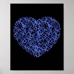 Colorectale Colon Cancer Awareness Blue Ribbon Poster