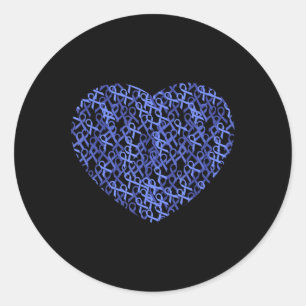 Colorectale Colon Cancer Awareness Blue Ribbon Ronde Sticker