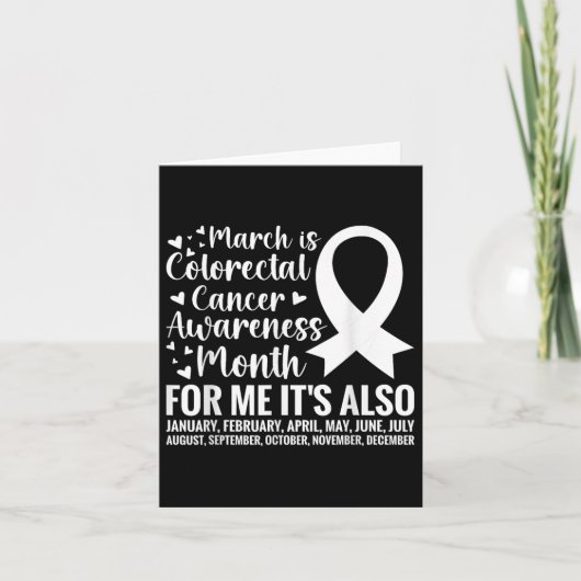Colorectale kanker bewustwording maand Colonkanker Kaart (Voorkant)