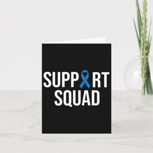 Colorectale kanker Colon Cancer Blue Ribbon Kaart (Voorkant)