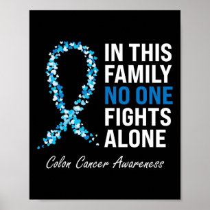 Colorectale kanker Colon Cancer Blue Ribbon Poster