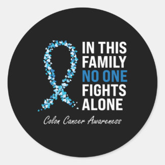 Colorectale kanker Colon Cancer Blue Ribbon Ronde Sticker