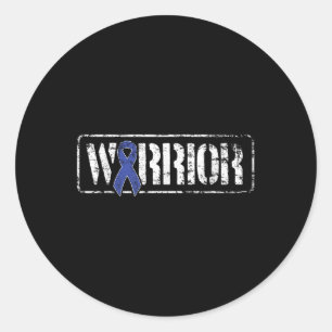 Colorectale Kanker Warrior - Donkerblauw Militair Ronde Sticker