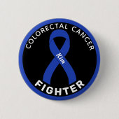 Colorectale kankerbestrijder Zwarte Button (Voorkant)