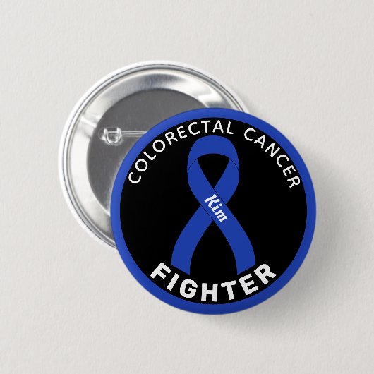 Colorectale kankerbestrijder Zwarte Button (Voorkant /achterkant)