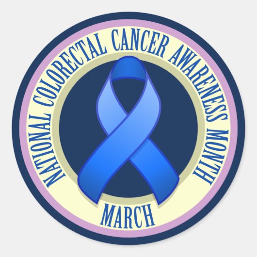 Colorectale kankerbewustwording maand rond Sticker (Voorkant)