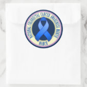 Colorectale kankerbewustwording maand rond Sticker (Tas)