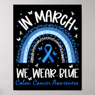 Colorectale mars darmkanker bewustzijn blauw poster