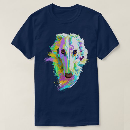 Colored Borzoi Dog  T-shirt (Design voorkant)