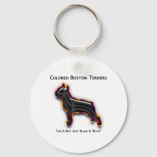 Colored Boston Terrier Sleutelhanger (Voorkant)
