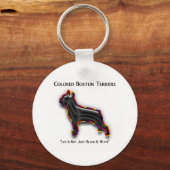 Colored Boston Terrier Sleutelhanger (Voorkant)