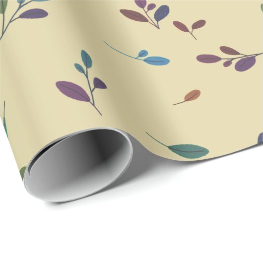 Colored branches/leaves cadeaupapier (Rol Hoek)