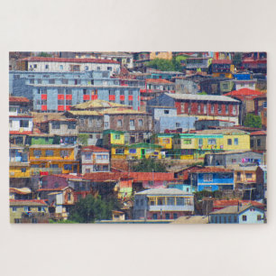 colored buildings valparaiso legpuzzel