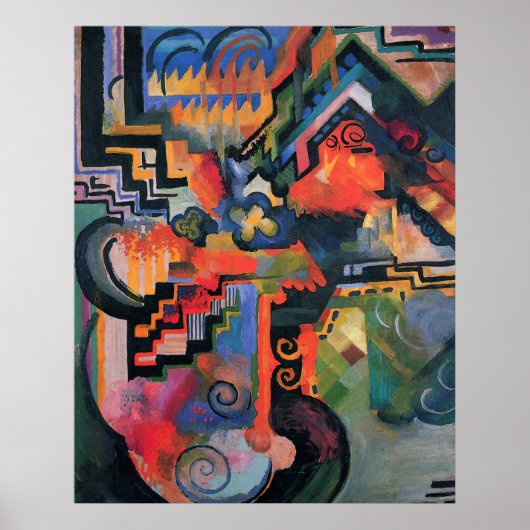 "Colored Composition" door Macke, Art poster (Voorkant)