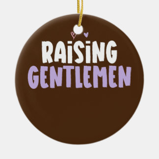 Colored Heart Funny Raising Gentlemen Saying Keramisch Ornament
