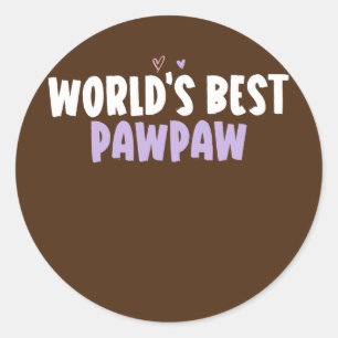 Colored Heart Funny World's Best Pawpaw Gezegde Ronde Sticker