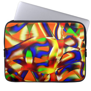 Colored of belasting coau, oranje and blue fought laptop sleeve