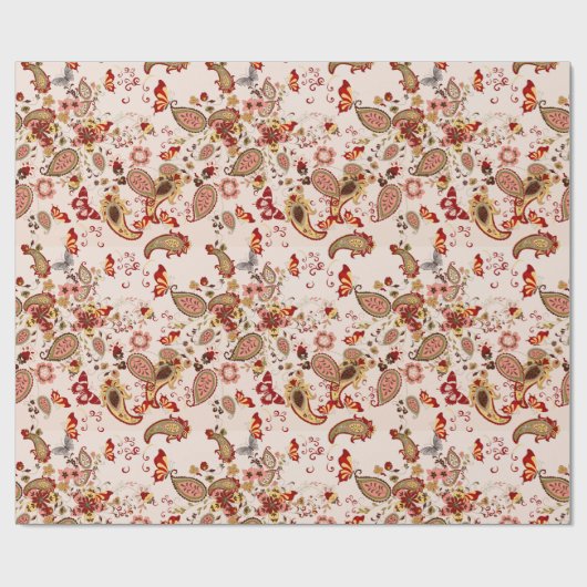Colored paisley patterned wrapping paper cadeaupapier (Vlak)