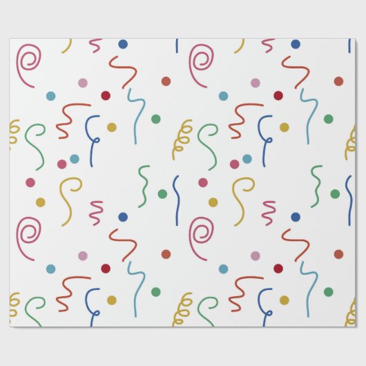 Colored Party Confetti Pattern Cadeaupapier (Vlak)