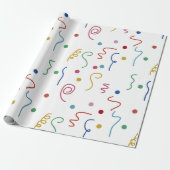 Colored Party Confetti Pattern Cadeaupapier (Uitgerold)
