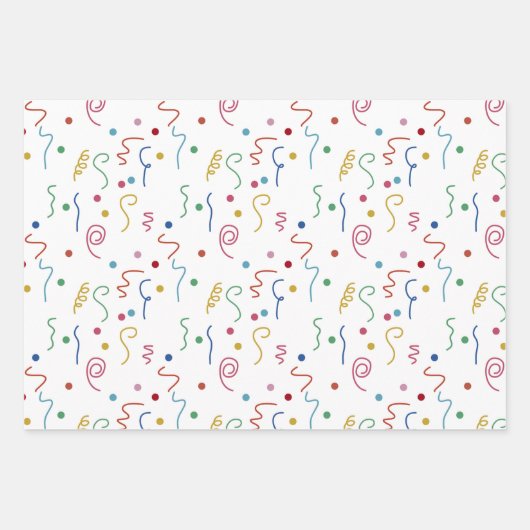 Colored Party Confetti Pattern Inpakpapier Vel (Voorkant 2)