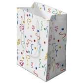 Colored Party Confetti Pattern Medium Cadeauzakje (Achterkant Gekanteld)