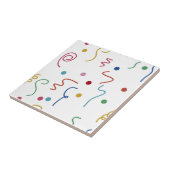 Colored Party Confetti Pattern Tegeltje (Zijkant)