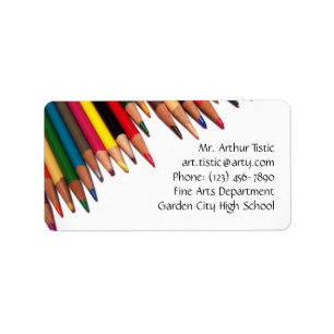 Colored Pencil Corner Art Teacher Info Labels