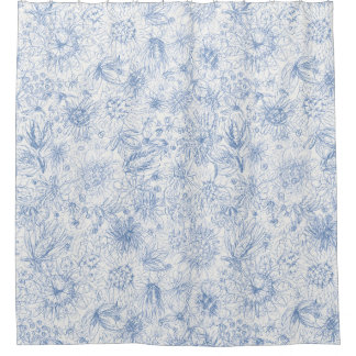 Colored Pencil Floral Douchegordijn