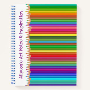 Colored Pencils Happy Bright Fun Kinder monogram Notitieboek