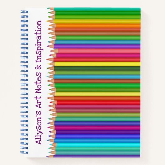 Colored Pencils Happy Bright Fun Kinder monogram Notitieboek (Voorkant)
