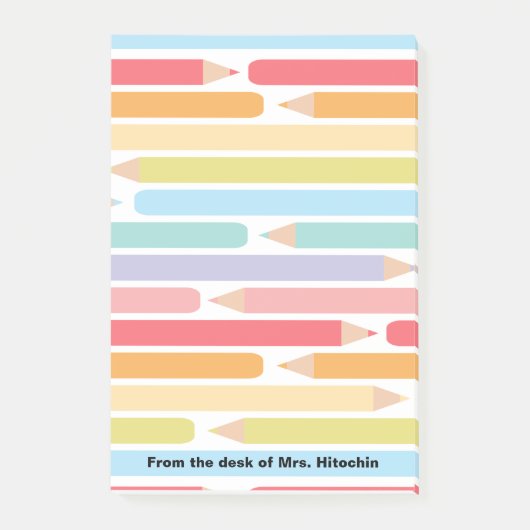 Colored Pencils Personalized Teacher Appreciation Post-it® Notes (Voorkant)