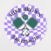 Colored Personalized Pickleball Paddle Butt Name Labels (Design 1)