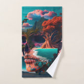Colored Skull Head Bad Handdoek (Handdoek)