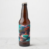 Colored skull head bier etiket (Voorkant)