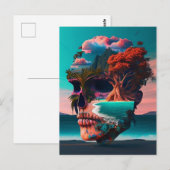 Colored skull head briefkaart (Voorkant / Achterkant)