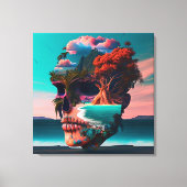 Colored skull head canvas afdruk (Voorkant)