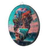 Colored skull head dartbord (Voorkant Rechts)