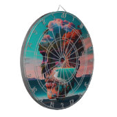 Colored skull head dartbord (Voorkant Links)