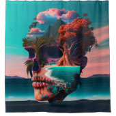 Colored skull head douchegordijn (Voorkant)