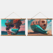 Colored skull head hangend wandkleed (Dubbel)