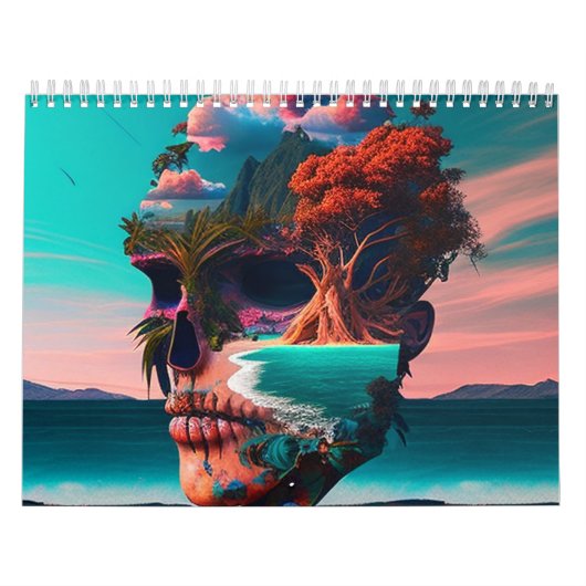 Colored skull head kalender (Hoes)
