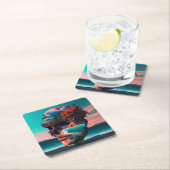 Colored Skull Head Kartonnen Onderzetters (Insitu)