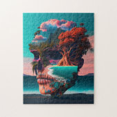 Colored skull head legpuzzel (Verticaal)
