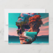 Colored Skull Head Notitiekaartje (Voorkant)