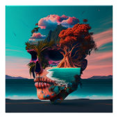 Colored skull head perfect poster (Voorkant)