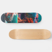 Colored skull head persoonlijk skateboard (Horizontaal)