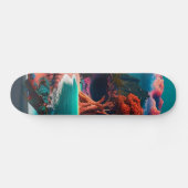 Colored skull head persoonlijk skateboard (Horizontaal)