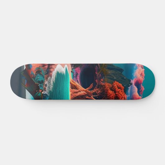 Colored skull head persoonlijk skateboard (Horizontaal)