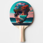 Colored skull head tafeltennisbatje (Voorkant)
